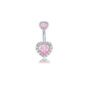 Wholesale Stainless Steel Geometric Pink Butterfly Pendant Umbilical Ring Piercing Jewelry Electroplated