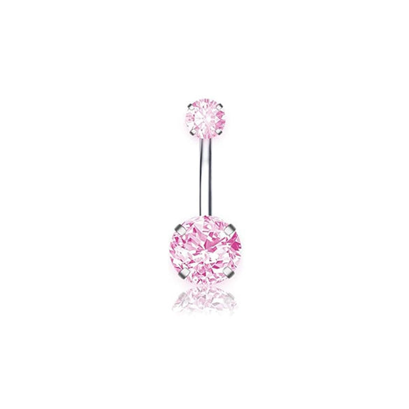 Wholesale Stainless Steel Geometric Pink Butterfly Pendant Umbilical Ring Piercing Jewelry Electroplated