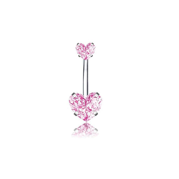 Wholesale Stainless Steel Geometric Pink Butterfly Pendant Umbilical Ring Piercing Jewelry Electroplated