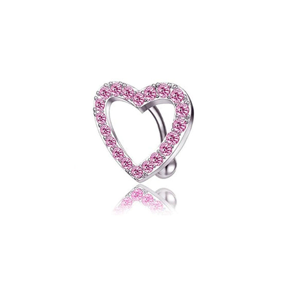 Wholesale Stainless Steel Geometric Pink Butterfly Pendant Umbilical Ring Piercing Jewelry Electroplated