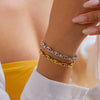 Wholesale Stainless Steel Geometric Pink Zirconium Electroplated Women's Bracelet Jewelry