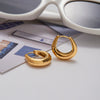 Wholesale Stainless Steel Geometric Plain Hoop Earrings With Electroplating Light Luxury Niche Design