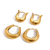 Wholesale Stainless Steel Geometric Plain Hoop Earrings With Electroplating Light Luxury Niche Design