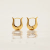 Wholesale Stainless Steel Geometric Plain Hoop Earrings With Electroplating Light Luxury Niche Design