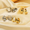 Wholesale Stainless Steel Geometric Plain Ring And Earrings With Electroplating Treatment