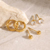Wholesale Stainless Steel Geometric Plain Ring Earrings For Women Electroplated Minimalist Jewelry