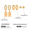 Wholesale Stainless Steel Geometric Plain Ring Earrings With Electroplating