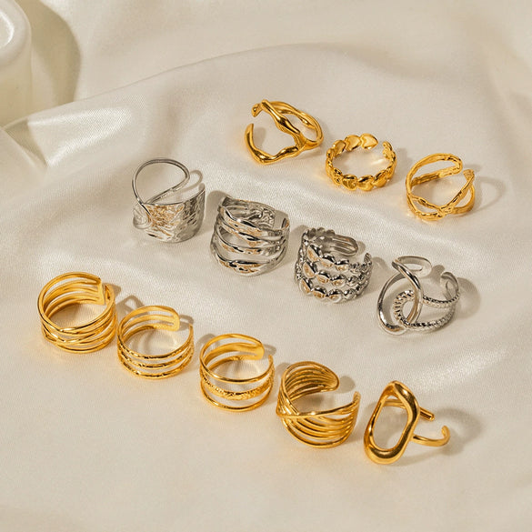 Wholesale Stainless Steel Geometric Plain Ring Jewelry Electroplated