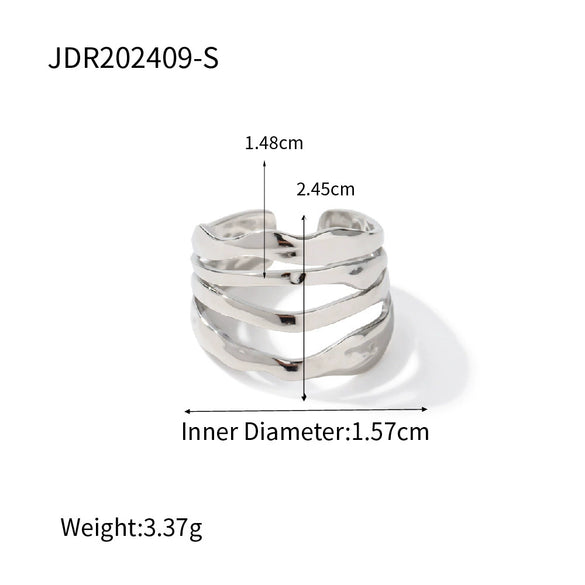 Wholesale Stainless Steel Geometric Plain Ring Jewelry Electroplated