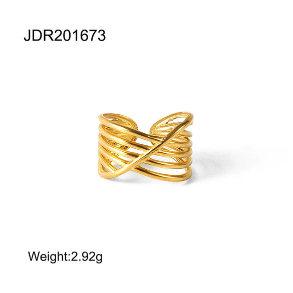 Wholesale Stainless Steel Geometric Plain Ring Jewelry Electroplated