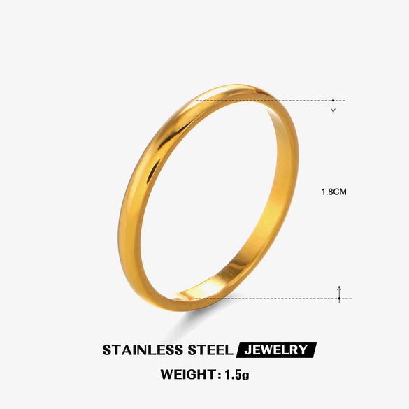 Wholesale Stainless Steel Geometric Plain Ring With Hip Hop Style And Electroplating Treatment