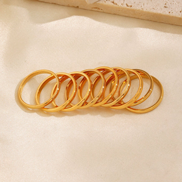 Wholesale Stainless Steel Geometric Plain Ring With Hip Hop Style And Electroplating Treatment