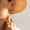 Wholesale Stainless Steel Geometric Pleated Round Curved Earrings For Women With Electroplating