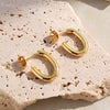 Wholesale Stainless Steel Geometric Polished Open Oval Earrings Electroplated For Women
