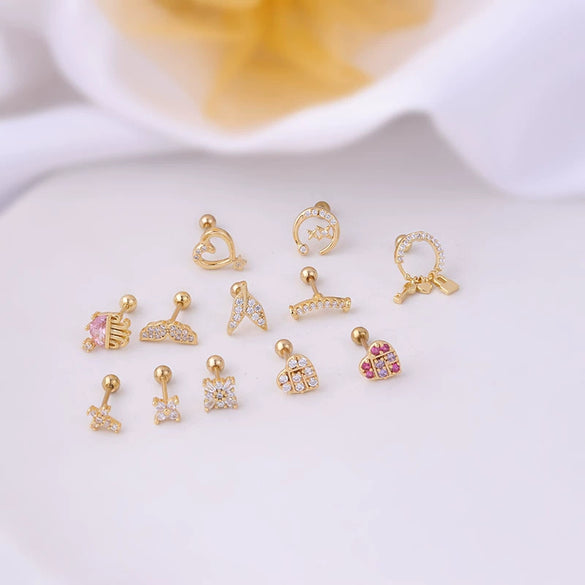 Wholesale Stainless Steel Geometric Printed Piercing Earrings For Women