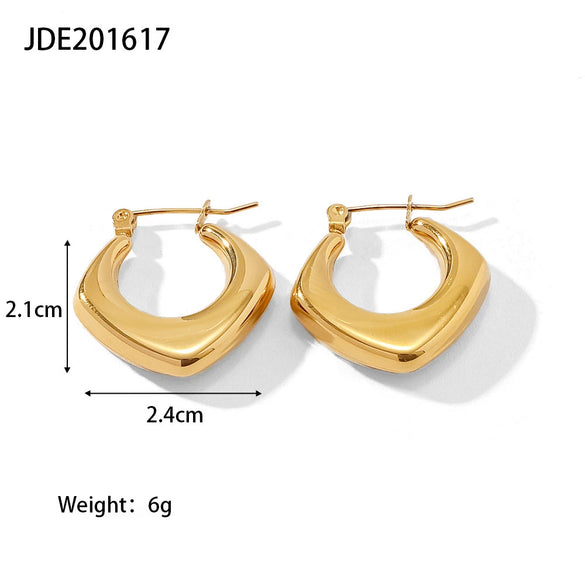 Wholesale Stainless Steel Geometric Prismatic Electroplated Women's Earrings Jewelry