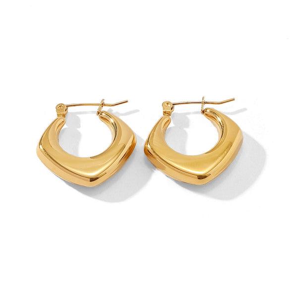 Wholesale Stainless Steel Geometric Prismatic Electroplated Women's Earrings Jewelry