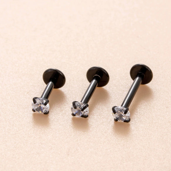 Wholesale Stainless Steel Geometric Puncture Jewelry Electroplated Internal Thread Flat Bottom Rod Lip Nail Ear Bone Nail
