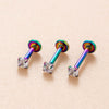 Wholesale Stainless Steel Geometric Puncture Jewelry Electroplated Internal Thread Flat Bottom Rod Lip Nail Ear Bone Nail