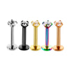 Wholesale Stainless Steel Geometric Puncture Jewelry Electroplated Internal Thread Flat Bottom Rod Lip Nail Ear Bone Nail