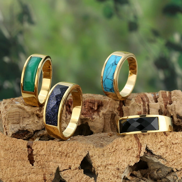 Wholesale Stainless Steel Geometric Punk Long Ring For Men And Unisex