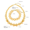 Wholesale Stainless Steel Geometric Punk Style Ball Bead Necklace And Bracelet Jewelry Set