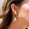 Wholesale Stainless Steel Geometric Resin Pearl Pendant Earrings With Electroplating Original Design Minimalist Style For Women