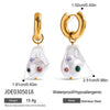 Wholesale Stainless Steel Geometric Resin Pearl Pendant Earrings With Electroplating Original Design Minimalist Style For Women