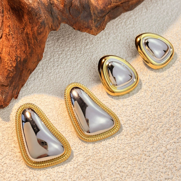 Wholesale Stainless Steel Geometric Retro Earrings For Women