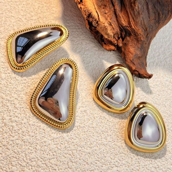Wholesale Stainless Steel Geometric Retro Earrings For Women