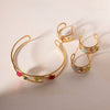 Wholesale Stainless Steel Geometric Retro Earrings 18K Gold Plated For Women