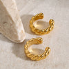 Wholesale Stainless Steel Geometric Retro Electroplated Round Ear Clip For Women