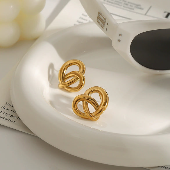 Wholesale Stainless Steel Geometric Retro Electroplated Women's Earrings