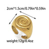 Wholesale Stainless Steel Geometric Retro Hip Hop Exaggerated Personality Ring With Electroplating