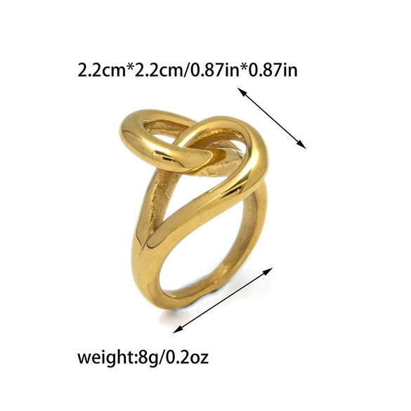 Wholesale Stainless Steel Geometric Retro Hip Hop Exaggerated Personality Ring With Electroplating