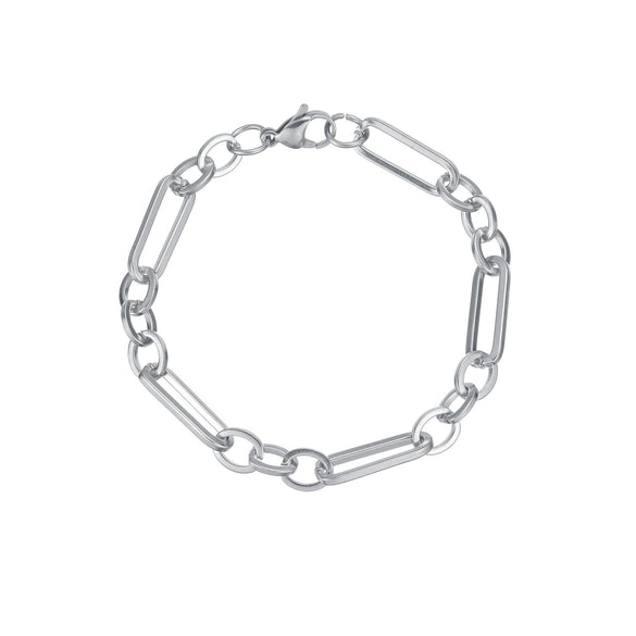 Wholesale Stainless Steel Geometric Retro Hip Hop Style Unisex Figaro Blade Chain Bracelet Jewelry With Electroplating