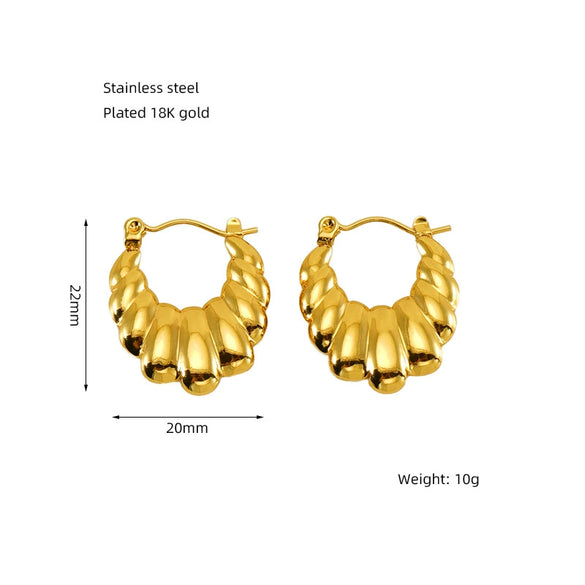 Wholesale Stainless Steel Geometric Retro Light Luxury Electroplated Women's Earrings