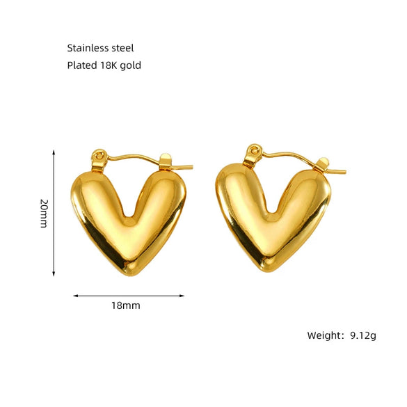 Wholesale Stainless Steel Geometric Retro Light Luxury Electroplated Women's Earrings
