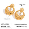 Wholesale Stainless Steel Geometric Retro Minimalist Women's Titanium Steel Pearl Electroplated Earrings
