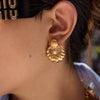 Wholesale Stainless Steel Geometric Retro Minimalist Women's Titanium Steel Pearl Electroplated Earrings