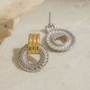 Wholesale Stainless Steel Geometric Retro Modern Minimalist Electroplated Door Handle Earrings For Women