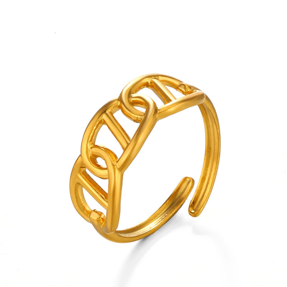 Wholesale Stainless Steel Geometric Retro Pig Nose Open Ring For Ladies