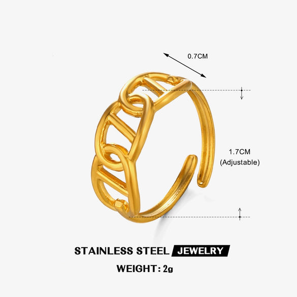 Wholesale Stainless Steel Geometric Retro Pig Nose Open Ring For Ladies