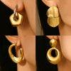 Wholesale Stainless Steel Geometric Retro Smooth Nonfading Electroplated Women's Earrings