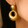 Wholesale Stainless Steel Geometric Retro Smooth Nonfading Electroplated Women's Earrings