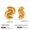 Wholesale Stainless Steel Geometric Retro Style Electroplated Double C Earrings For Women