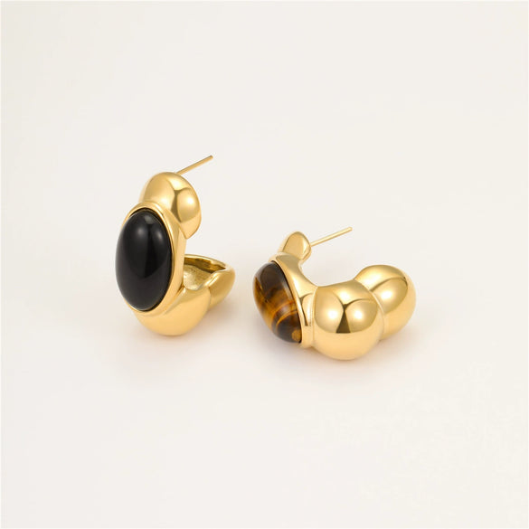 Wholesale Stainless Steel Geometric Retro Style Electroplated Women's Earrings