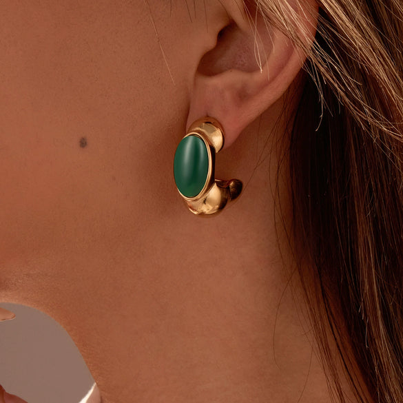 Wholesale Stainless Steel Geometric Retro Style Electroplated Women's Earrings