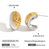 Wholesale Stainless Steel Geometric Retro Style Electroplating Double C Earrings For Women
