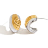 Wholesale Stainless Steel Geometric Retro Style Electroplating Double C Earrings For Women